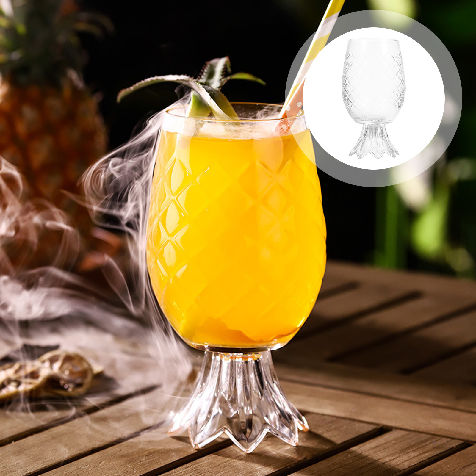 Home Bar Set - Ananasförmiges Cocktailglas-Set für Tiki-Bar, Martini, Margarita,