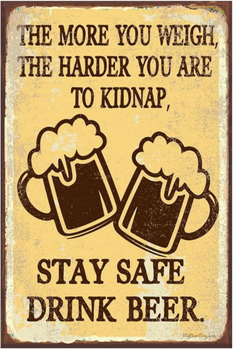 Home Bar Lounge - Bier-Schild, Metallschild, Wandkunst, Deko-Poster, „Stay Safe